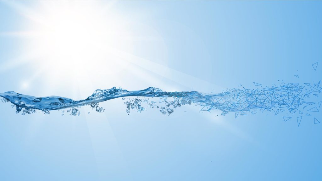 Wassertropfen vor Sonne